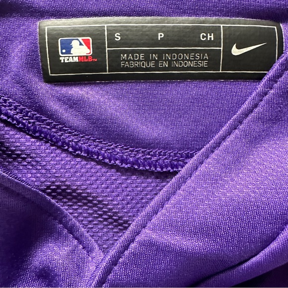 Nike Team MLB Colorado Rockies dark purple men’s jersey number 14 size small - Picture 4 of 10